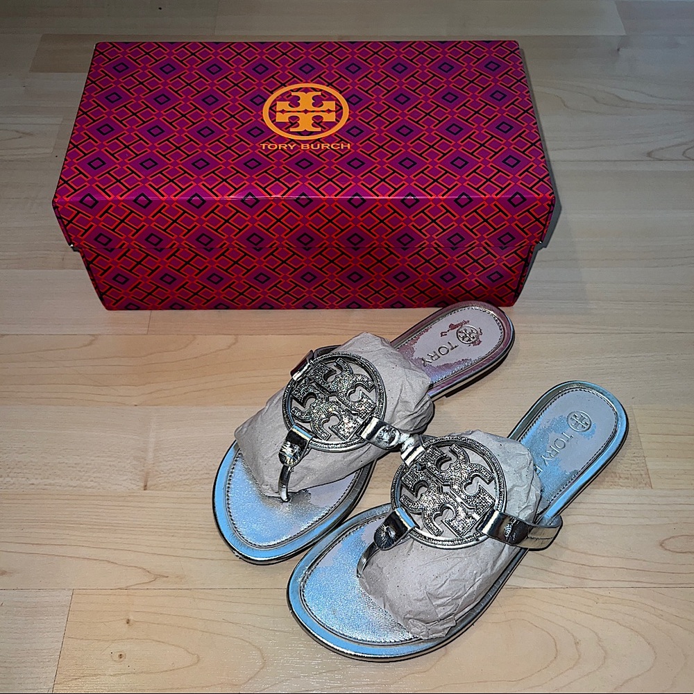 Tory Burch metal miller embellished sandal size 8.5